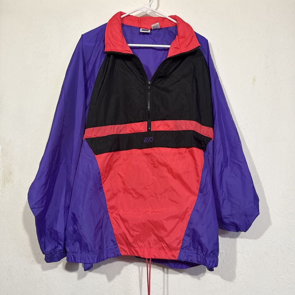 Vintage Asics Dual Control Nylon Jacket 90’s/ Y2K Size XL Back Graphic